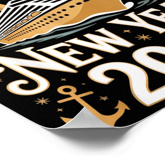 Cruising Into The New Year 2026 Cruise Design  Poster (Hoek)