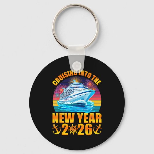 Cruising Into The New Year 2026 Cruise New Years E Sleutelhanger (Voorkant)