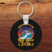Cruising Into The New Year 2026 Cruise New Years E Sleutelhanger (Voorkant)