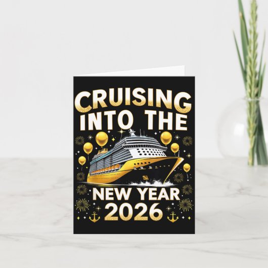 Cruising Into The New Year 2026 Cruise Party Gift  Kaart (Voorkant)