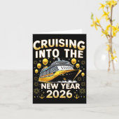 Cruising Into The New Year 2026 Cruise Party Gift  Kaart (Gele Bloem)