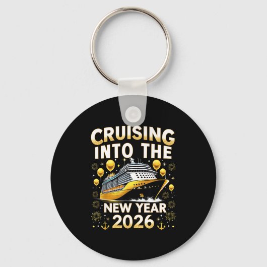 Cruising Into The New Year 2026 Cruise Party Gift  Sleutelhanger (Voorkant)