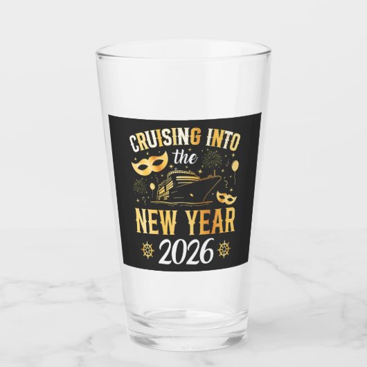 Cruising into the New Year 2026 Drinking Glas (Voorkant)