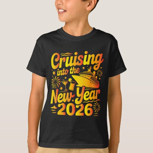 Cruising Into The New Year 2026 Family Cruise Vaca T-shirt (Voorkant)
