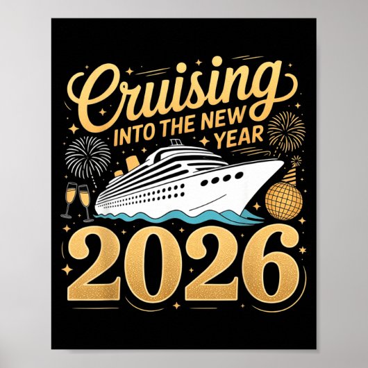 Cruising Into The New Year 2026 Matching Family Cr Poster (Voorkant)