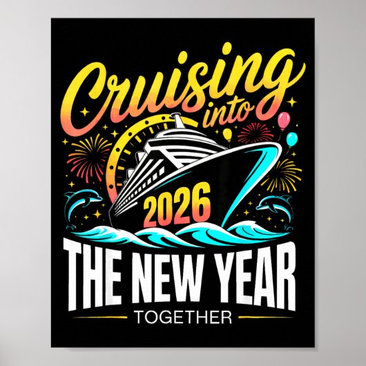 Cruising Into The New Year 2026 Matching Family Cr Poster (Voorkant)