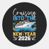 Cruising Into The New Year 2026 Matching Family Ho Ronde Sticker (Voorkant)