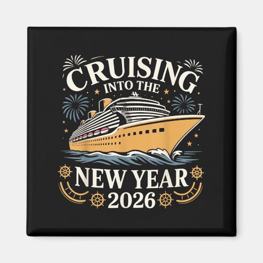Cruising Into The New Year 2026 Party Vacation Tee Magneet (Voorkant)