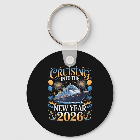 Cruising Into The New Year 2026 Vacation Design  Sleutelhanger (Voorkant)