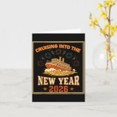Cruising Into The New Year 2026 Voyage Fireworks  Kaart (Gele Bloem)