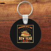 Cruising Into The New Year 2026 Voyage Fireworks  Sleutelhanger (Voorkant)