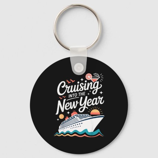 Cruising Into The New Year Cruise Party Sunset Oce Sleutelhanger (Voorkant)