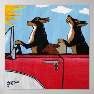 Cruising Joy Riding Hound Dogs Art Print