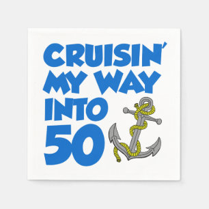 Cruising mijn weg naar 50 party decor servetten