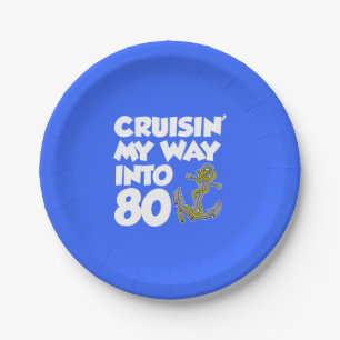 Cruising mijn weg naar 80 anker 70e partij Borden Papieren Bordje