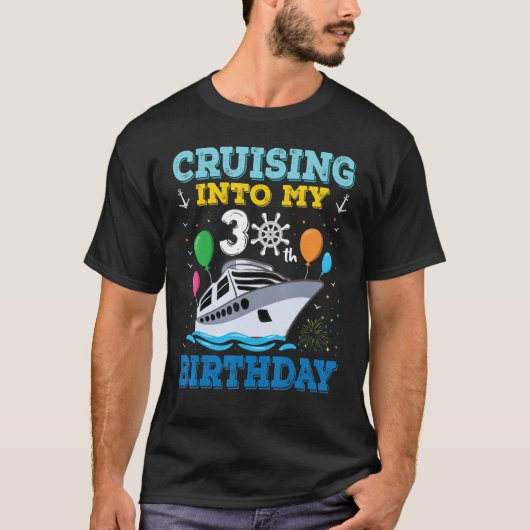 Cruising naar mijn 30e marthday Party Cruise Squad T-shirt (Voorkant)