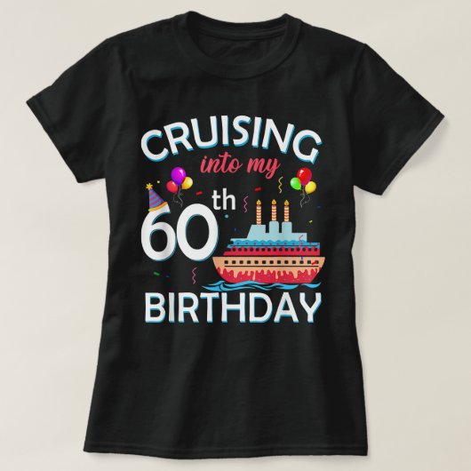 Cruising naar mijn 60ste verjaardag 60 jaar oude c t-shirt (Design voorkant)