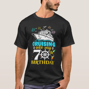 Cruising naar mijn 70ste verjaardag 70 jaar oude c t-shirt