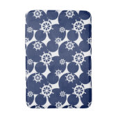 Cruising Schip's Wheel nautisch blauw en wit Badmat (Voorkant Verticaal)
