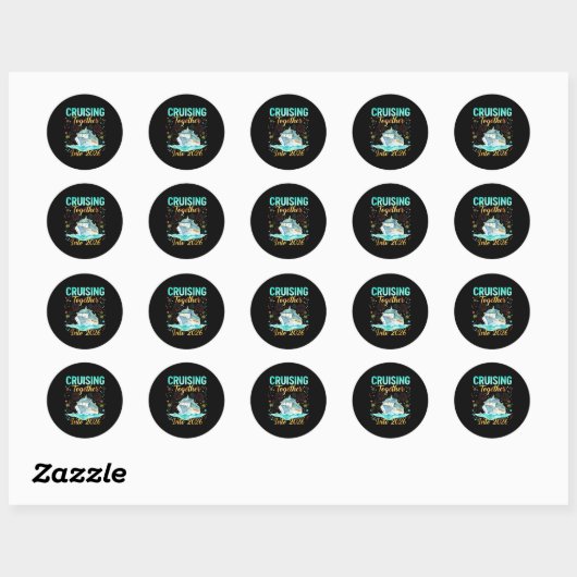 Cruising Together Into 2026 Matching Cruise Celebr Ronde Sticker (Vel)