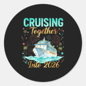 Cruising Together Into 2026 Matching Cruise Celebr Ronde Sticker (Voorkant)