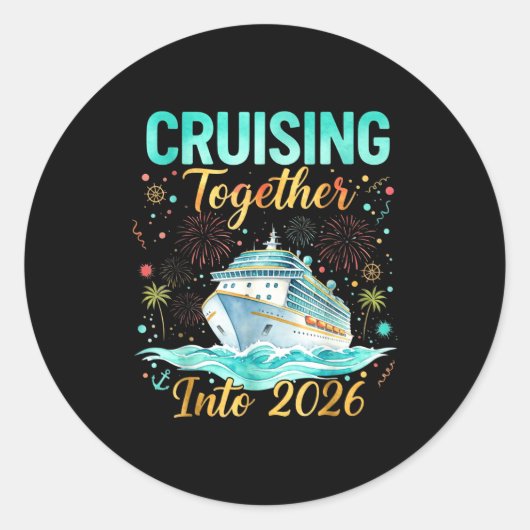 Cruising Together Into 2026 Matching Cruise Celebr Ronde Sticker (Voorkant)