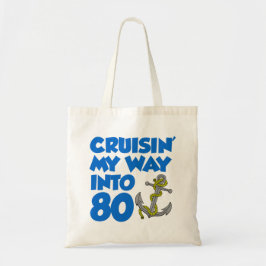 Cruisin'My Way in 80 Cartoon Anchor Canvas tas