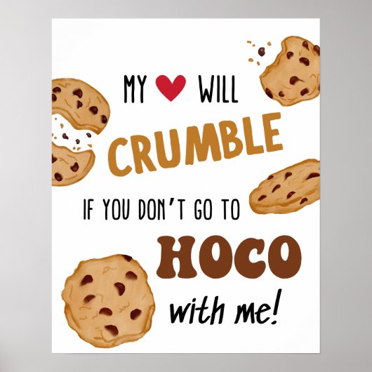 Crumble Cookies Thuiskomst Aanzoek Bord Poster (Voorkant)