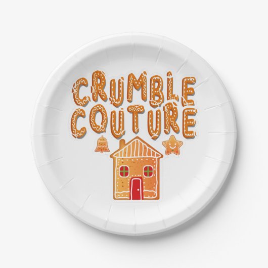 Crumble Couture Gingerbread House Holiday Paper PL Papieren Bordje (Voorkant)
