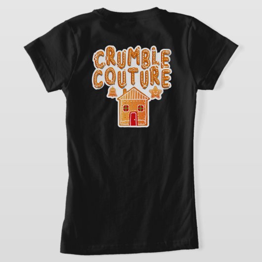 Crumble Couture Gingerbread -Schattigee Cookie Hol T-shirt (Laag Achter)