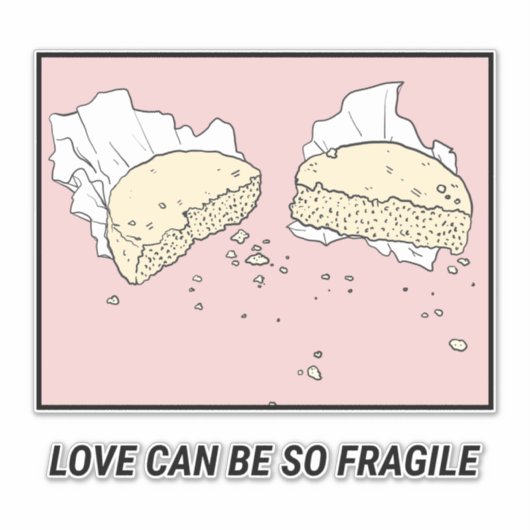 Crumbling Cookie Cafe Wall Art | Minimalist Sticker (Voorkant)