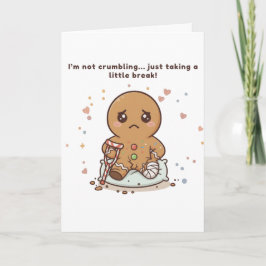Crumbling, Cute Puchi Gingerbread Get Well Card Kaart