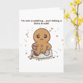 Crumbling, Cute Puchi Gingerbread Get Well Card Kaart (Gele Bloem)