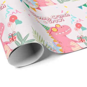 Crunch, Crunch & Growl! dinosauruspartij Cadeaupapier