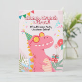 Crunch, Crunch & Growl! dinosauruspartij Kaart (Staand voorkant)