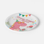 Crunch, Crunch & Growl! dinosauruspartij Papieren Bordje (Gekanteld)