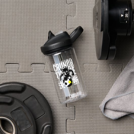 Crunch Time Soccer Cat Water Bottle Waterfles (Sportschool (Gedraaid)  )