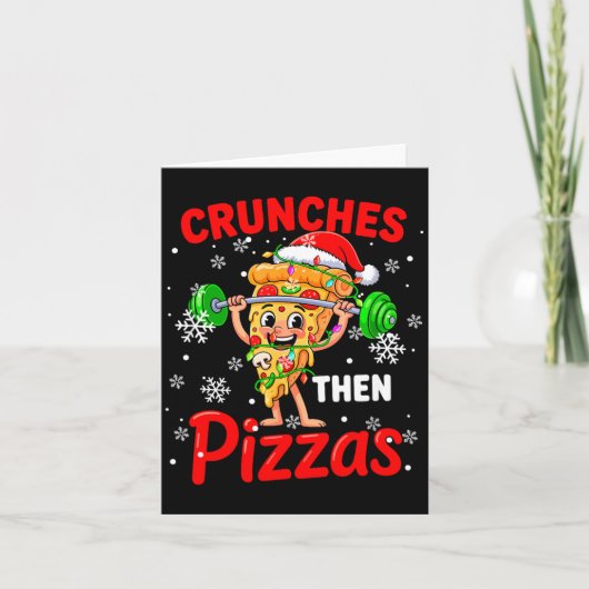 Crunches Then Zzas Xmas Santa Zza Weightlifting Gy Kaart (Voorkant)