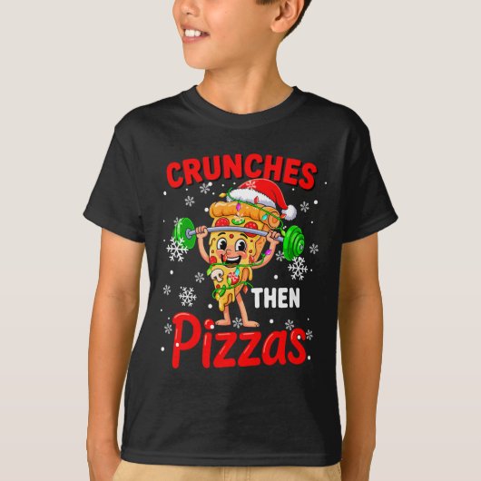 Crunches Then Zzas Xmas Santa Zza Weightlifting Gy T-shirt (Voorkant)