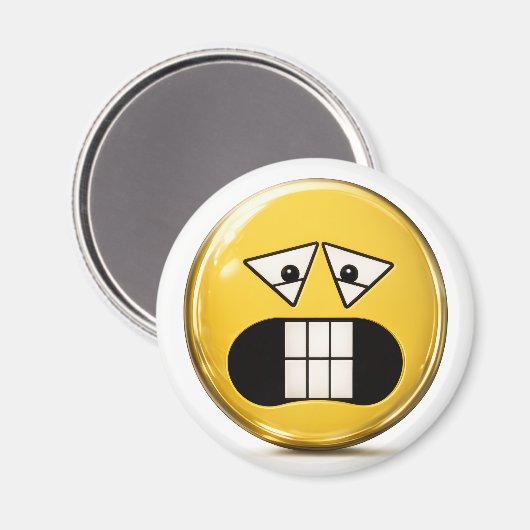 Crunchy 3D Emoji Round Magnet (Voorkant / Achterkant)