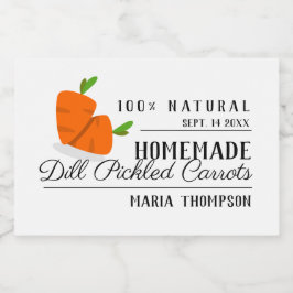 Crunchy Carrot Pickles Preserve Canadees Label Voedselcontainer Etiket