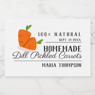 Crunchy Carrot Pickles Preserve Canadees Label Voedselcontainer Etiket