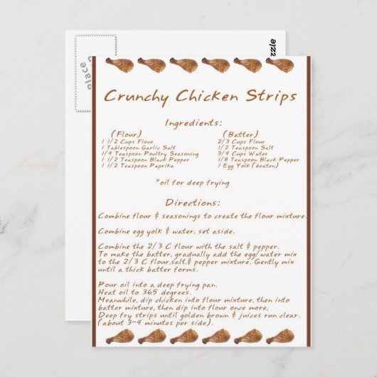 Crunchy Chicken Strips Briefkaart (Voorkant / Achterkant)