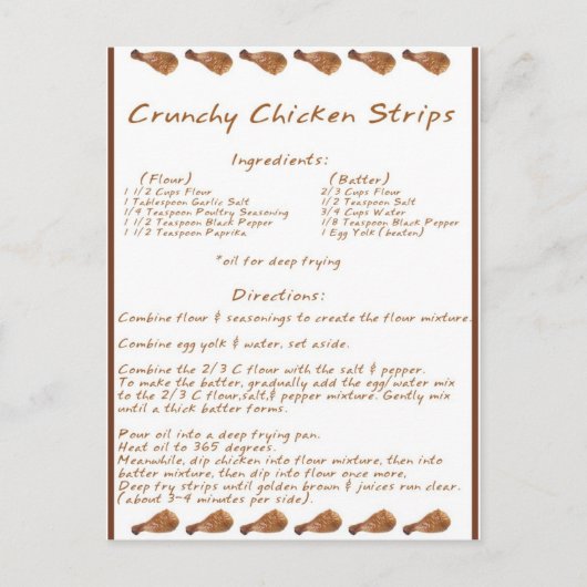 Crunchy Chicken Strips Briefkaart (Voorkant)