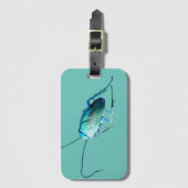 Crunchy Cockroach Gross Insect in Blauwgroen en bl Bagagelabel (Voorkant (verticaal))