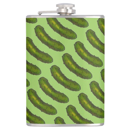 Crunchy Green Kosher Dill Deli Foodie Gift Heupfles (Voorkant)