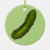 Crunchy Green Kosher Dill Deli Pickle Foodie Keramisch Ornament (Voorkant)