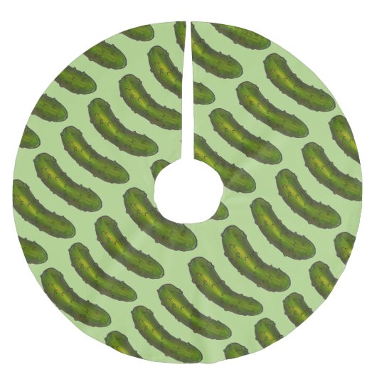 Crunchy Green Kosher Dill Pickle Foodie Kitchen Kerstboom Rok (Voorkant)