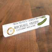 Crunchy Green Kosher Dill Pickle Foodie Naambordje (Zijkant)