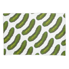 Crunchy Green Kosher Dill Pickle Foodie Print Kussensloop